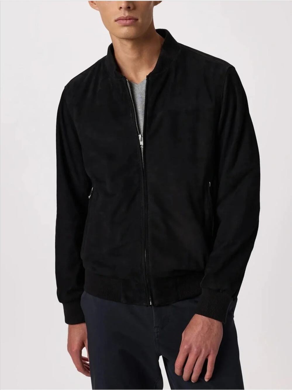 Quince Mens 100% Suede Bomber XL Black